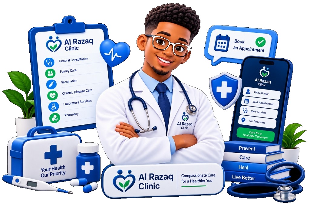 Al-Razzaq Clinic care illustration